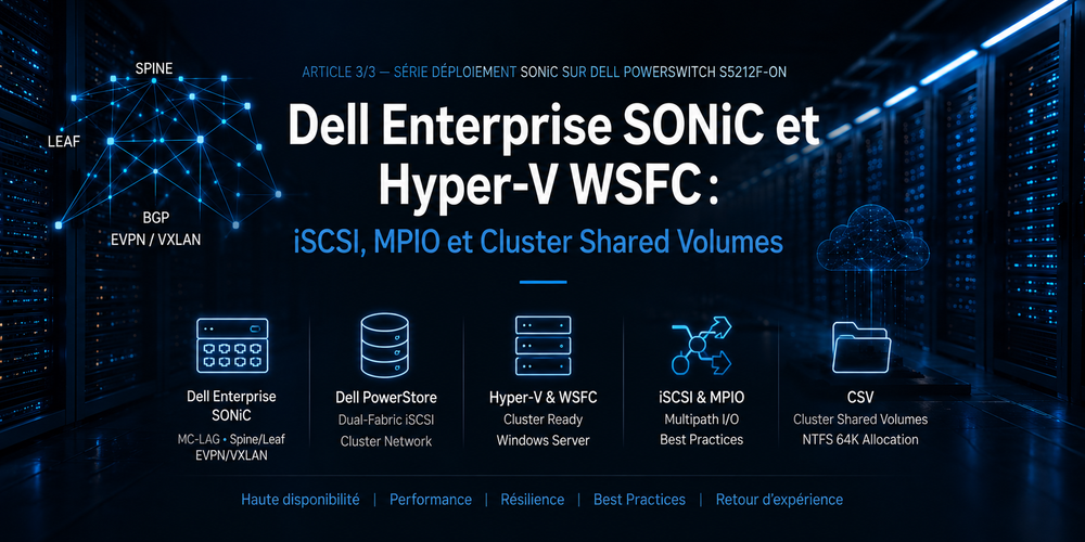 Dell Enterprise SONiC et Hyper-V WSFC : iSCSI, MPIO et Cluster Shared Volumes